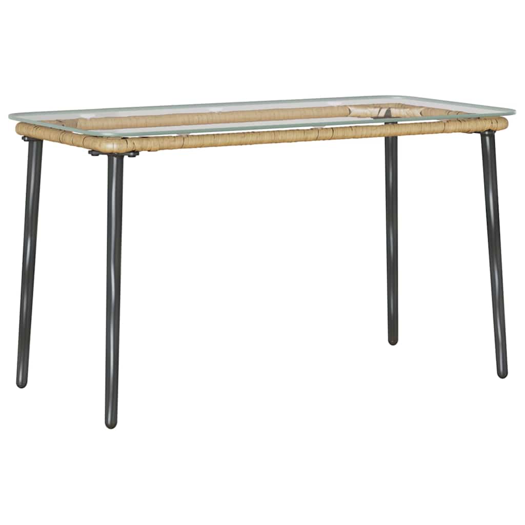 vidaXL Stół Ogrodowy Naturalny 80 x 40 x 45 cm polirattan