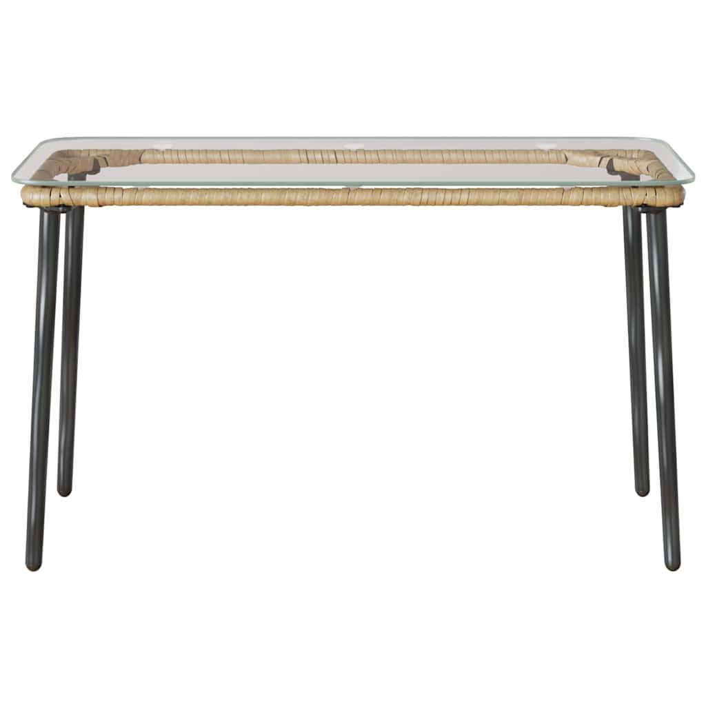 vidaXL Stół Ogrodowy Naturalny 80 x 40 x 45 cm polirattan