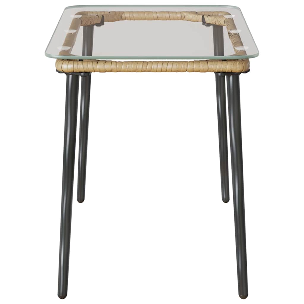 vidaXL Stół Ogrodowy Naturalny 80 x 40 x 45 cm polirattan