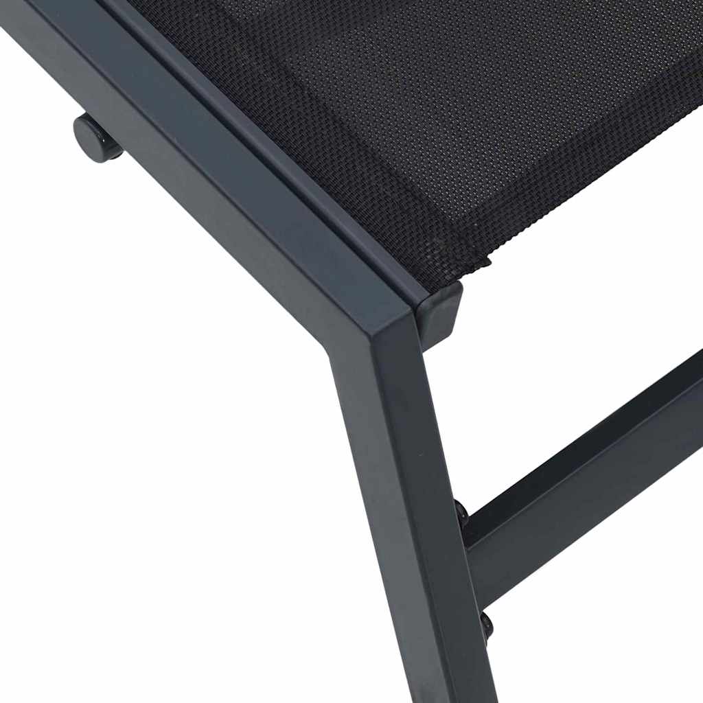 vidaXL Leżak 1-osoba Czarny i antracyt 197 x 54 x 86 cm Stal