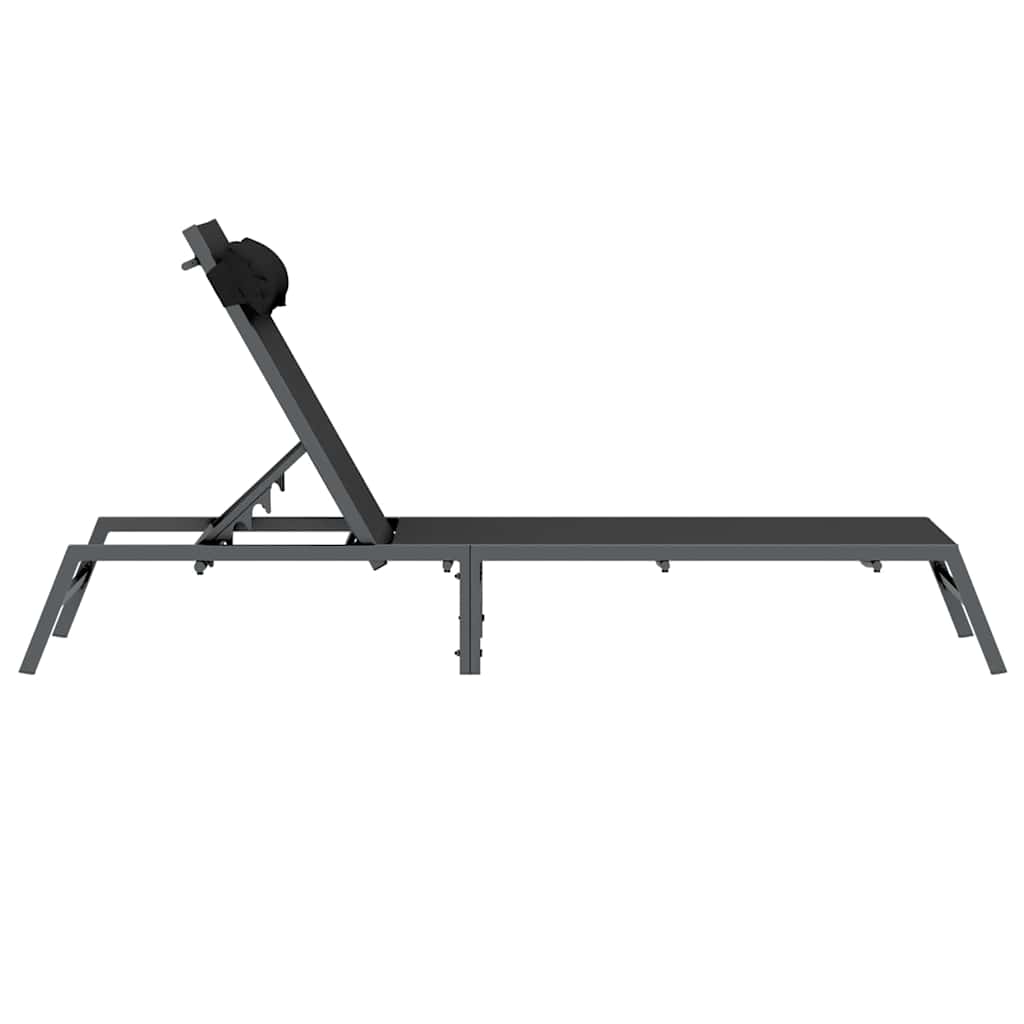 vidaXL Leżak 1-osoba Czarny i antracyt 197 x 54 x 86 cm Stal