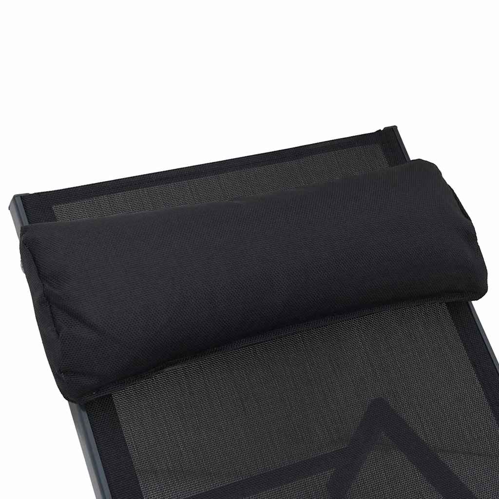 vidaXL Leżaki 2-osoba 3 pcs Czarny i antracyt Stal