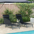 vidaXL Leżaki 2-osoba 3 pcs Czarny i antracyt Stal