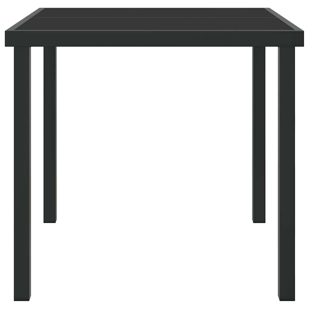 vidaXL Stół Ogrodowy Czarny 80 x 80 x 73 cm Metal