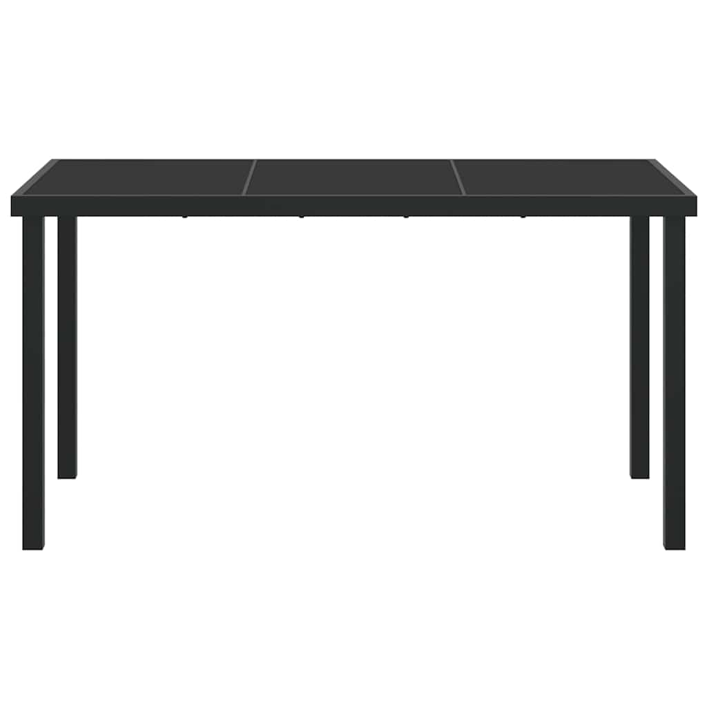 vidaXL Stół Ogrodowy Czarny 140 x 70 x 73 cm Metal