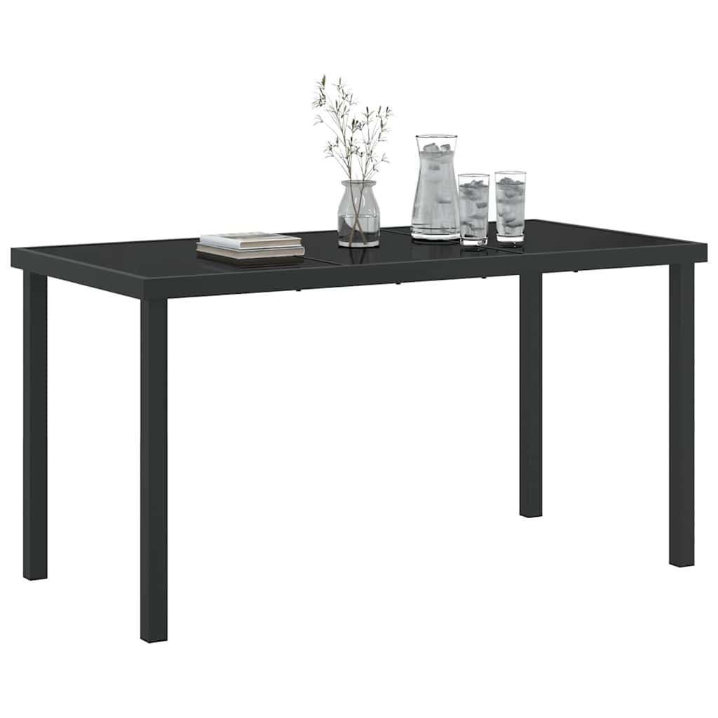 vidaXL Stół Ogrodowy Czarny 140 x 70 x 73 cm Metal
