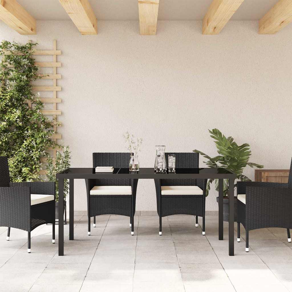 vidaXL Stół Ogrodowy Czarny 160 x 80 x 73 cm Metal