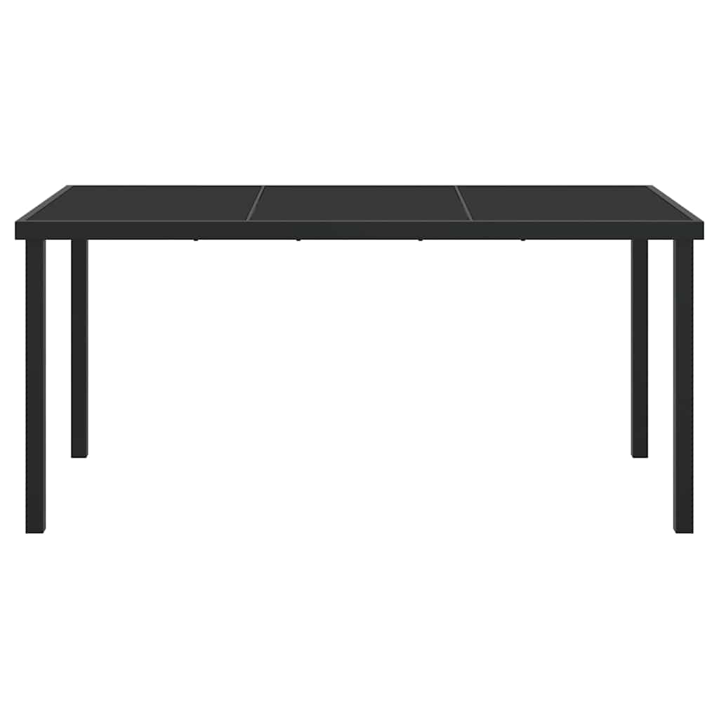 vidaXL Stół Ogrodowy Czarny 160 x 80 x 73 cm Metal
