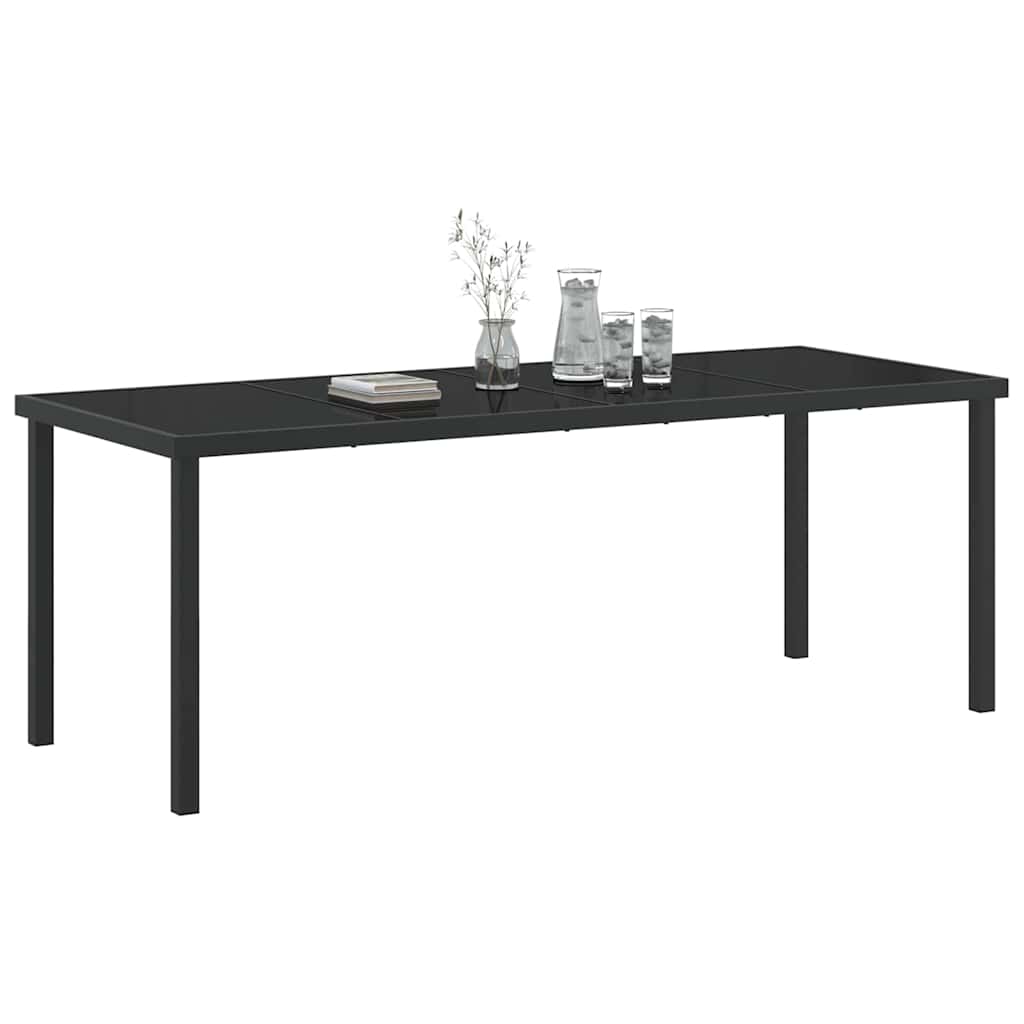 vidaXL Stół Ogrodowy Czarny 200 x 80 x 73 cm Metal