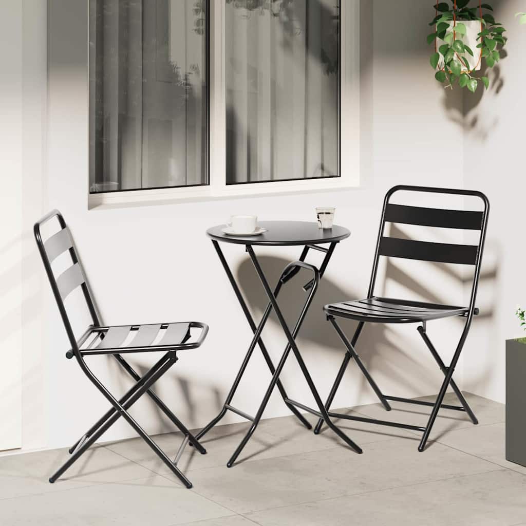 vidaXL Zestaw Bistro Ogrodowego 3 pcs Antracyt Stal