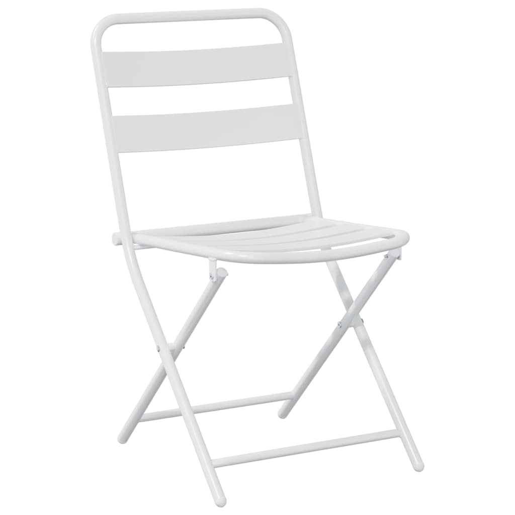 vidaXL Zestaw Bistro Ogrodowego 3 pcs Biały Stal