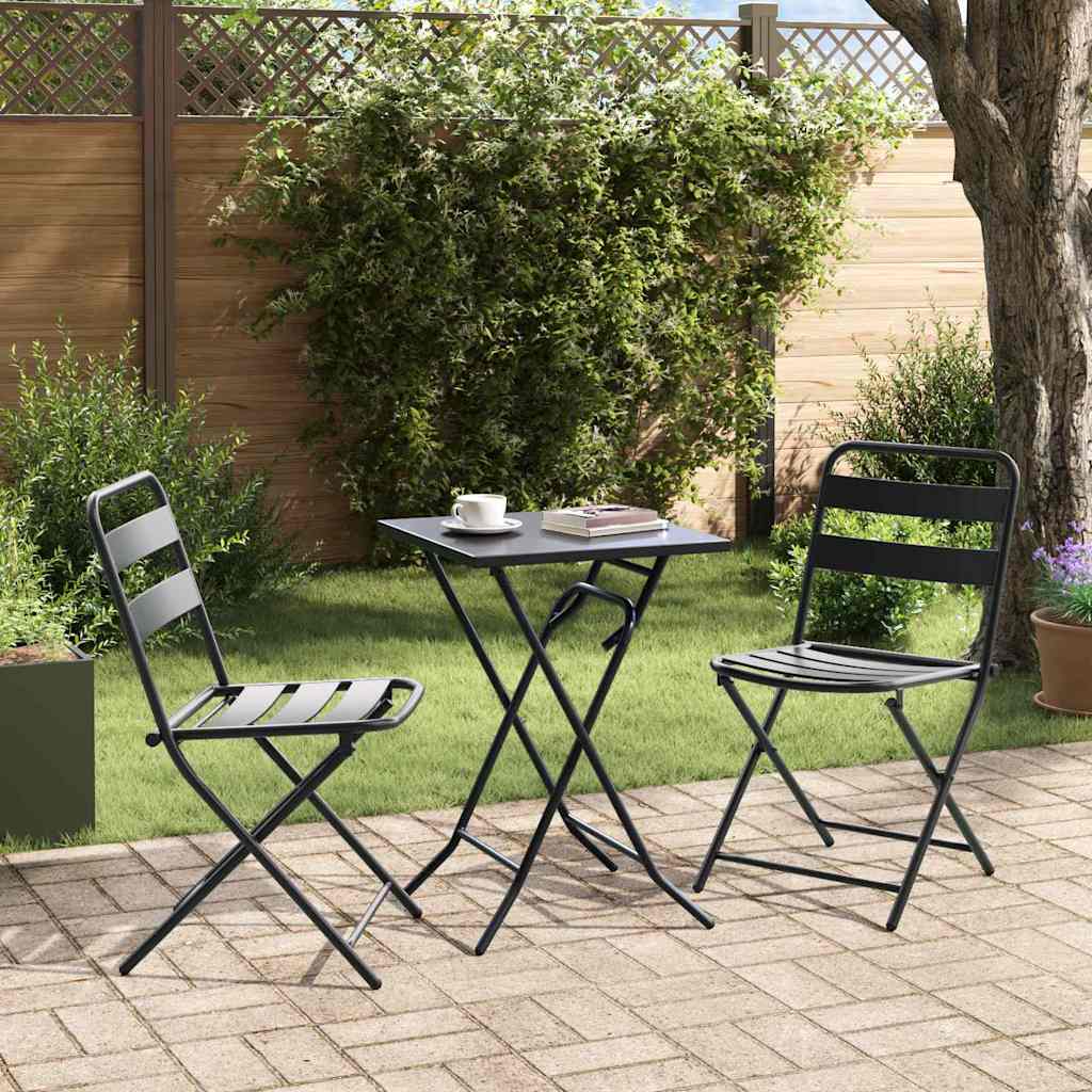 vidaXL Zestaw Bistro Ogrodowego 3 pcs Antracyt Stal