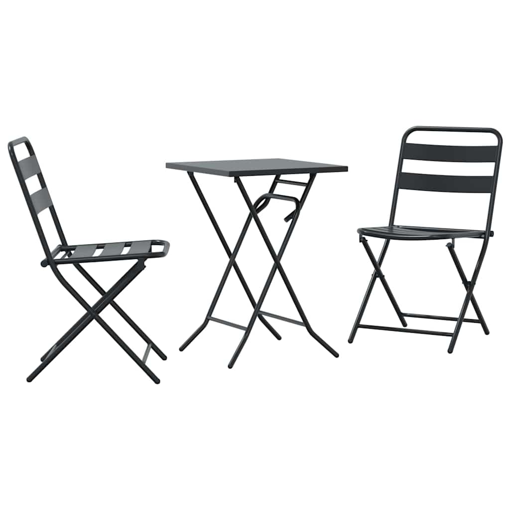 vidaXL Zestaw Bistro Ogrodowego 3 pcs Antracyt Stal