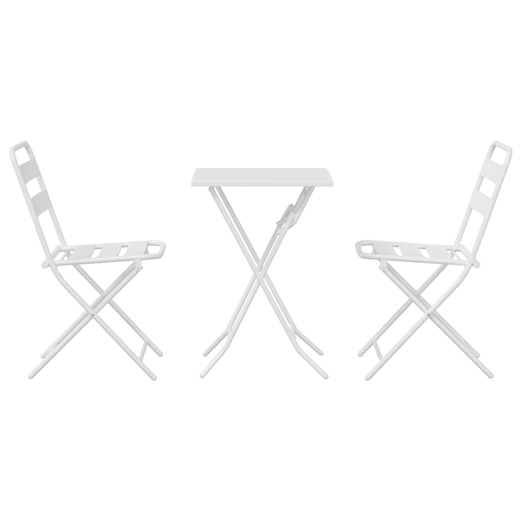 vidaXL Zestaw Bistro Ogrodowego 3 pcs Biały Stal