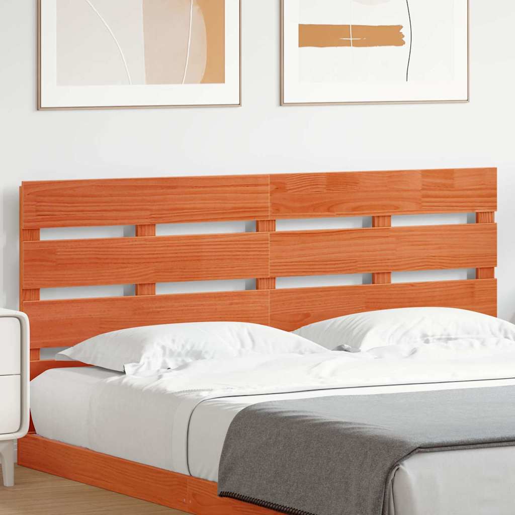 vidaXL Zagłówek Brązowy 140,5 x 3 x 80 cm Lite drewno sosnowe