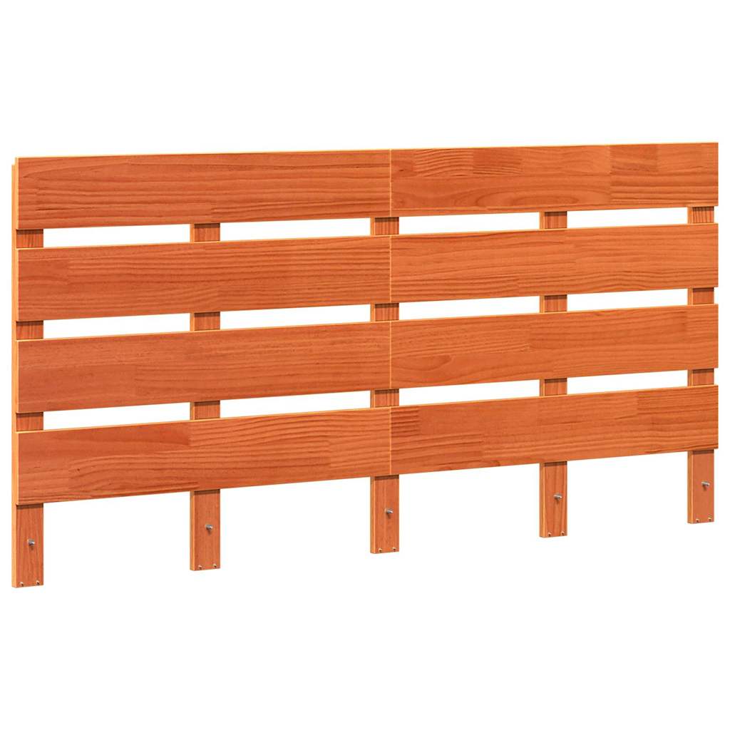 vidaXL Zagłówek Brązowy 140,5 x 3 x 80 cm Lite drewno sosnowe