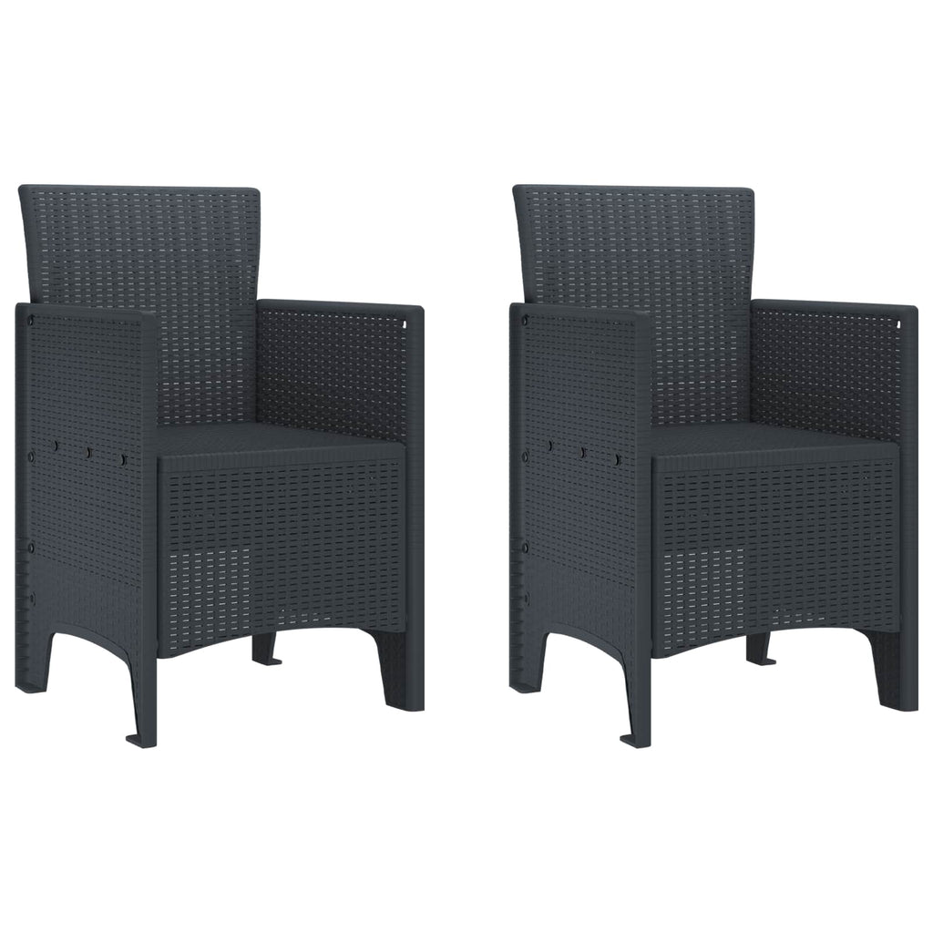 vidaXL Krzesło Ogrodowe 2 pcs Antracyt 53 x 49 x 85 cm polipropylen