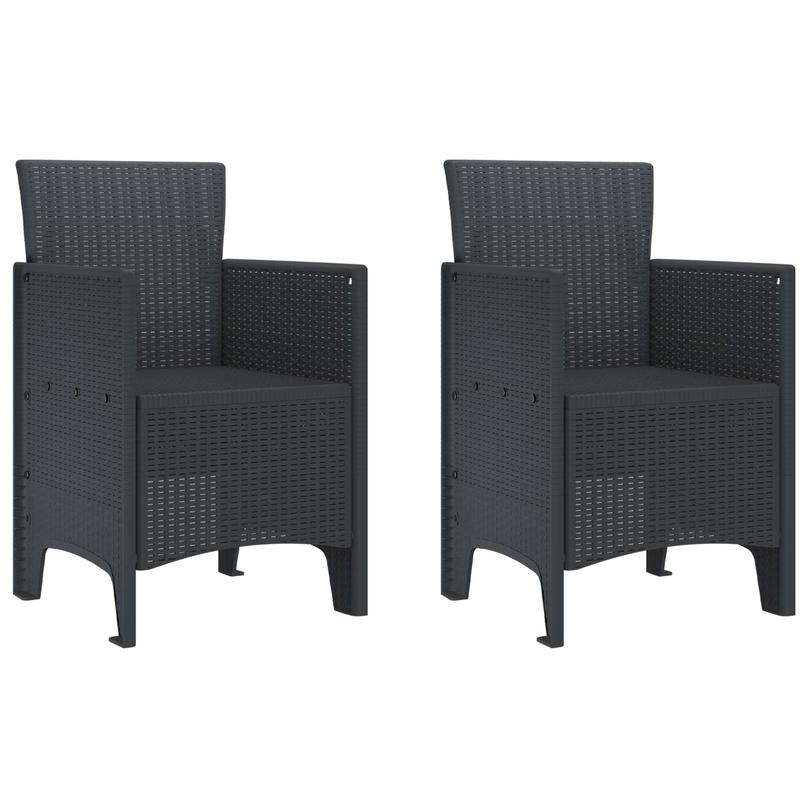 vidaXL Krzesło Ogrodowe 2 pcs Antracyt 53 x 49 x 85 cm polipropylen