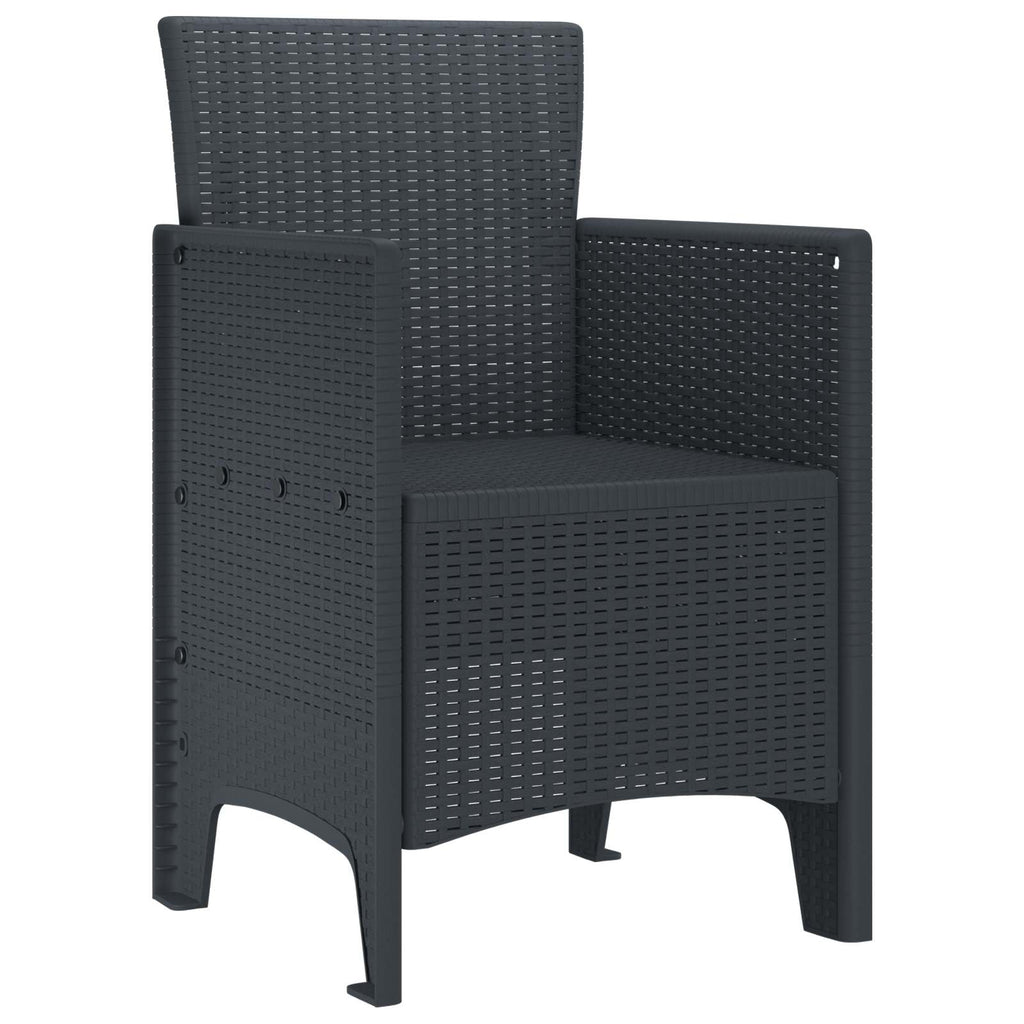 vidaXL Krzesło Ogrodowe 2 pcs Antracyt 53 x 49 x 85 cm polipropylen