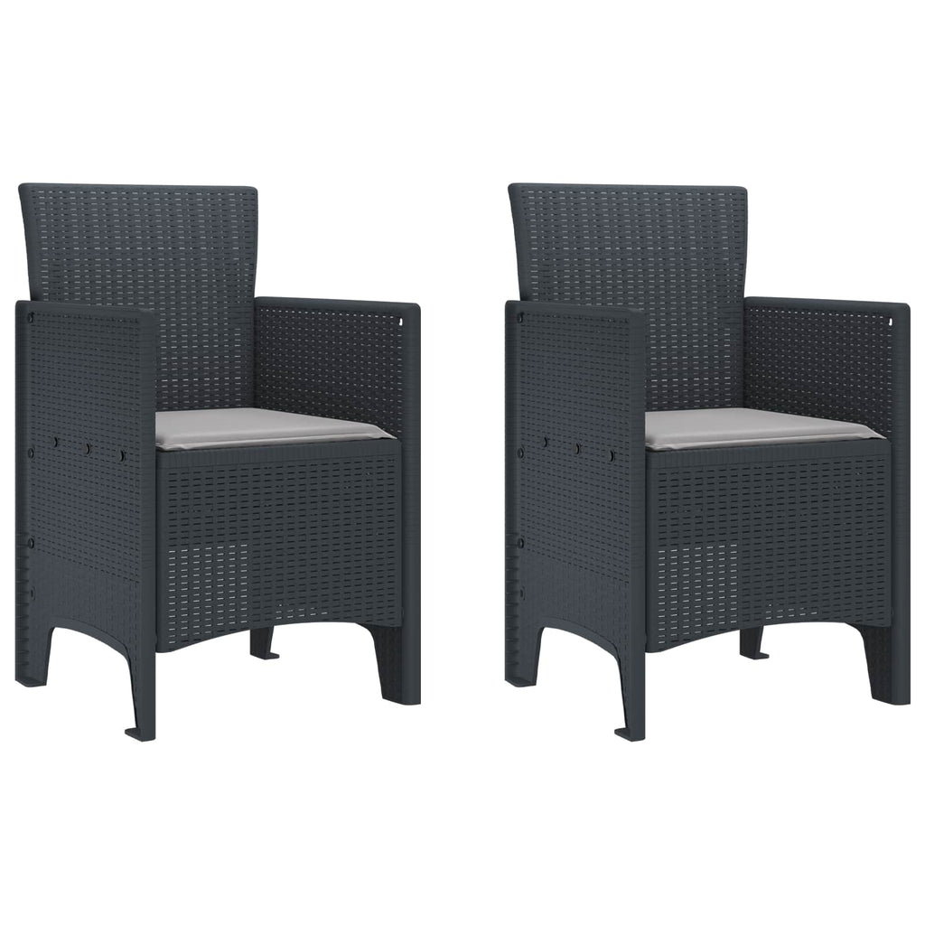 vidaXL Krzesło Ogrodowe 2 pcs Antracyt 53 x 49 x 85 cm polipropylen