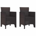 vidaXL Krzesło Ogrodowe 2 pcs Brązowy 53 x 49 x 85 cm polipropylen