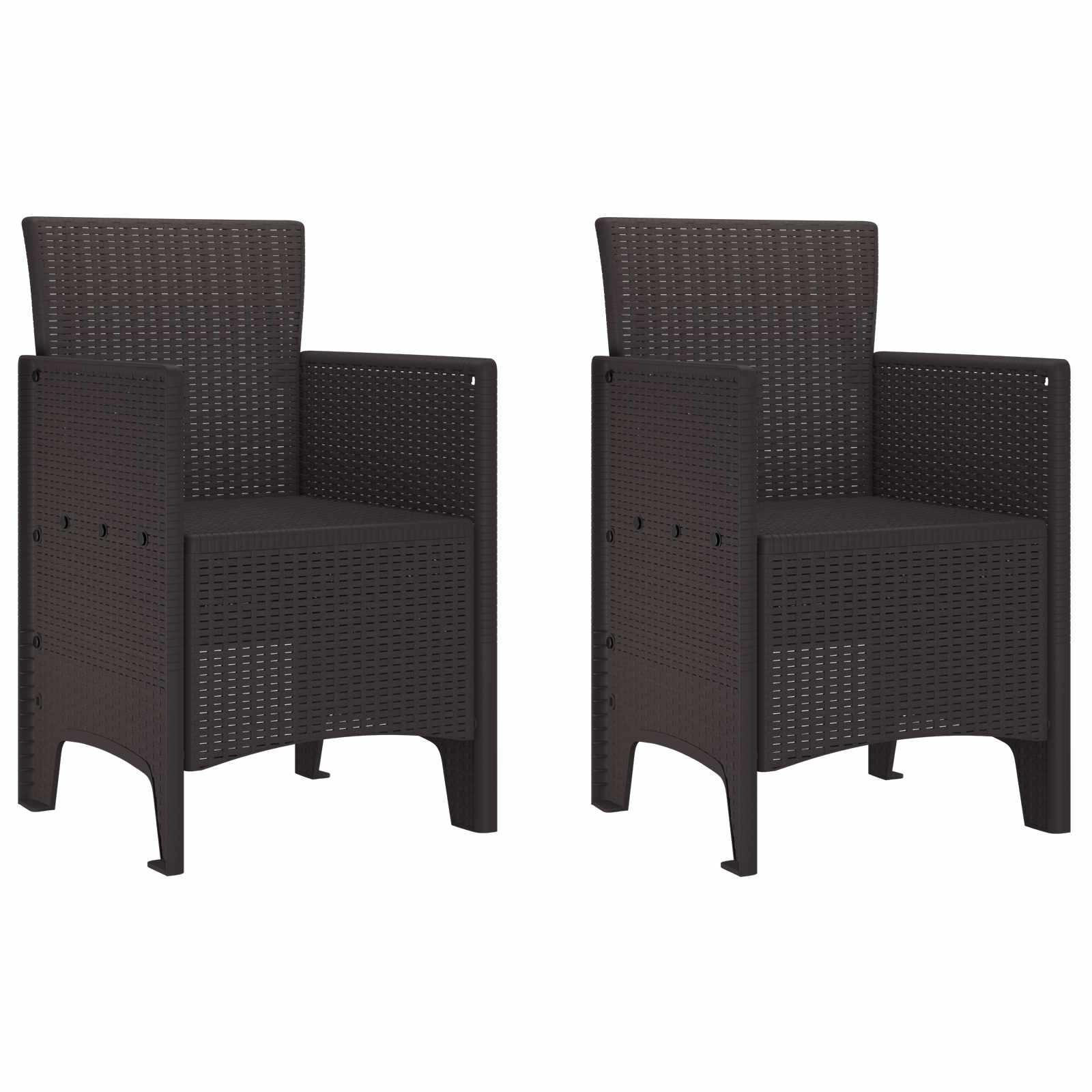 vidaXL Krzesło Ogrodowe 2 pcs Brązowy 53 x 49 x 85 cm polipropylen