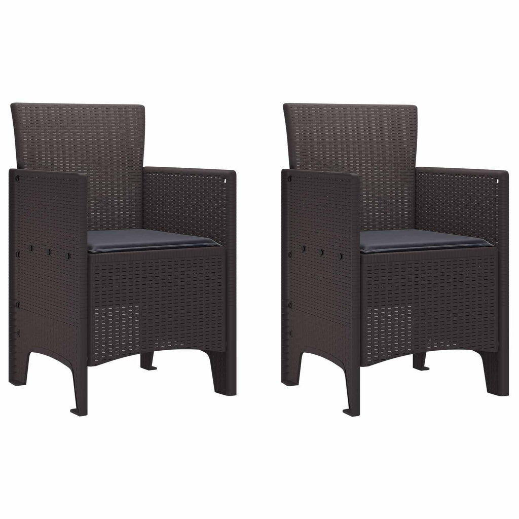 vidaXL Krzesło Ogrodowe 2 pcs Brązowy 53 x 49 x 85 cm polipropylen