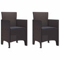 vidaXL Krzesło Ogrodowe 2 pcs Brązowy 53 x 49 x 85 cm polipropylen
