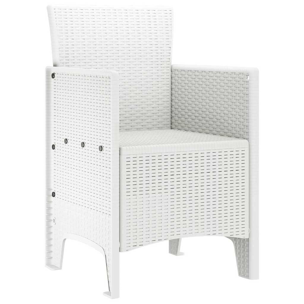 vidaXL Krzesło Ogrodowe 2 pcs Biały 53 x 49 x 85 cm polipropylen