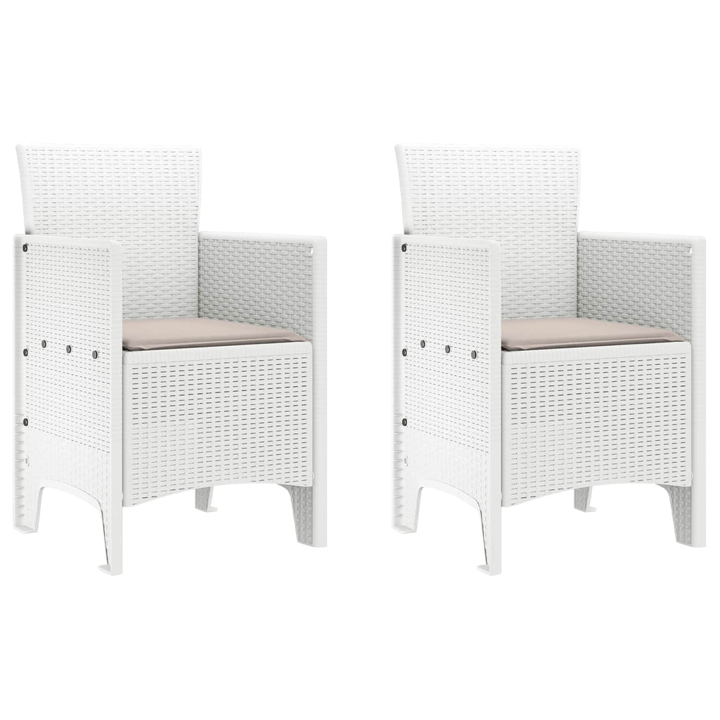 vidaXL Krzesło Ogrodowe 2 pcs Biały 53 x 49 x 85 cm polipropylen