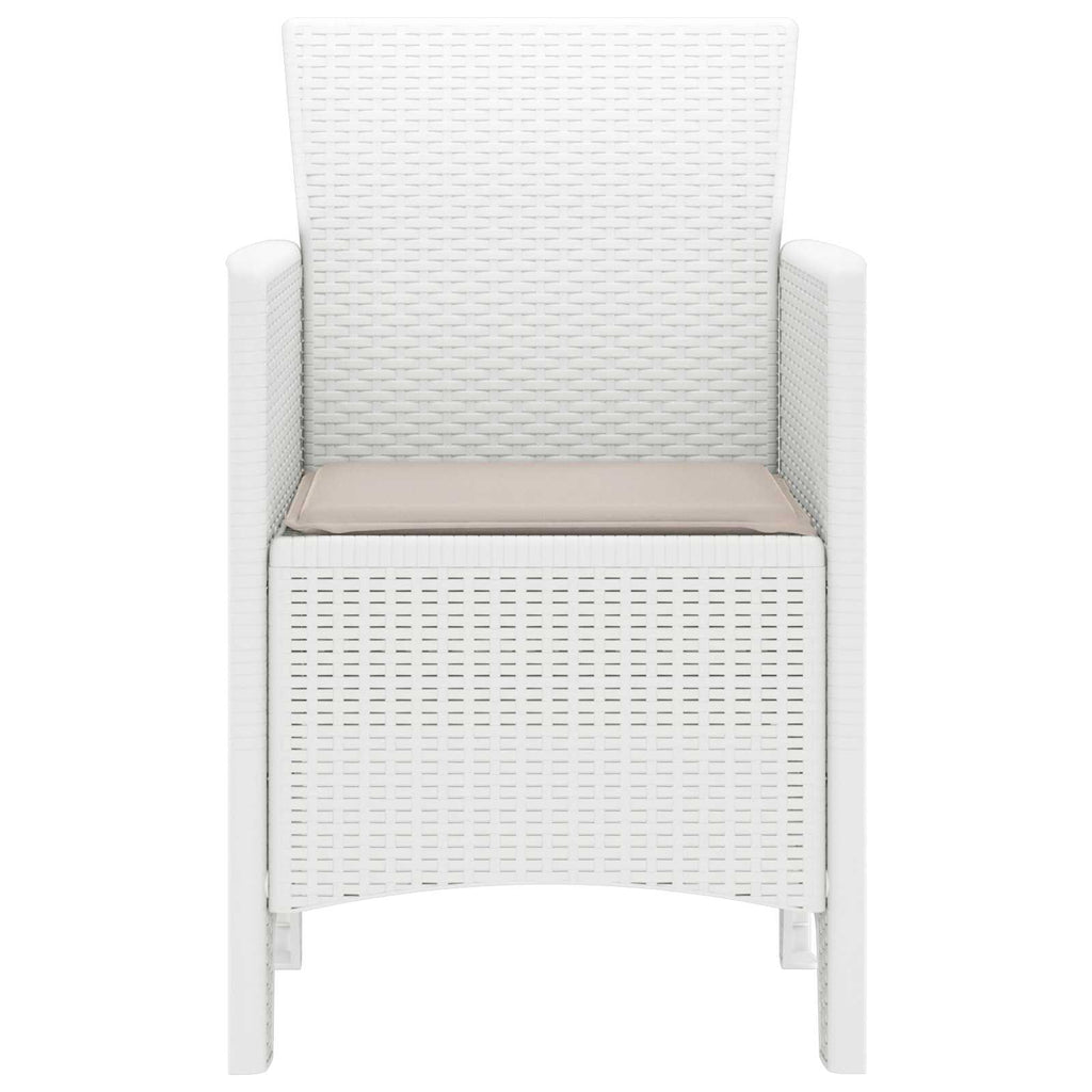 vidaXL Krzesło Ogrodowe 2 pcs Biały 53 x 49 x 85 cm polipropylen
