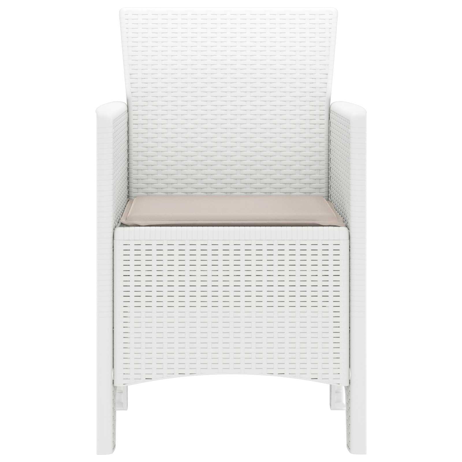 vidaXL Krzesło Ogrodowe 2 pcs Biały 53 x 49 x 85 cm polipropylen