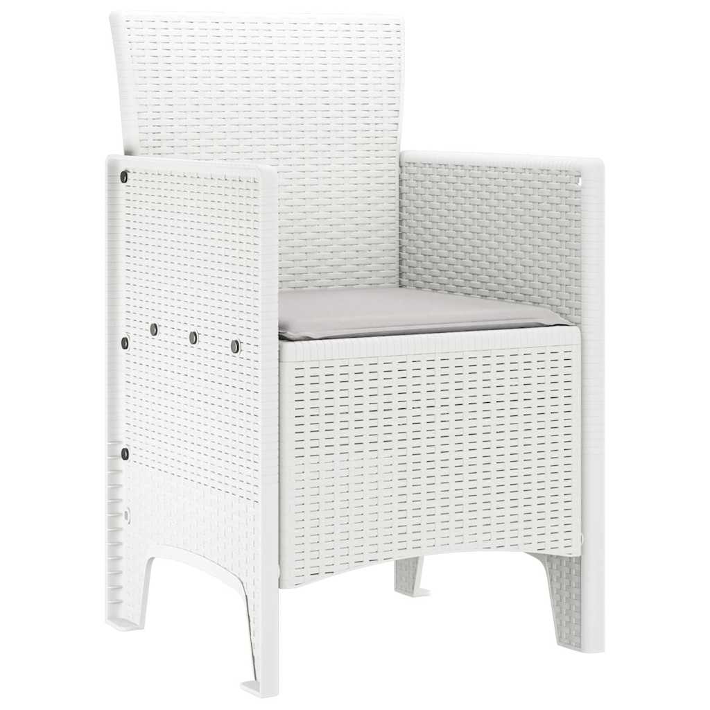 vidaXL Krzesło Ogrodowe 2 pcs Biały 53 x 49 x 85 cm polipropylen