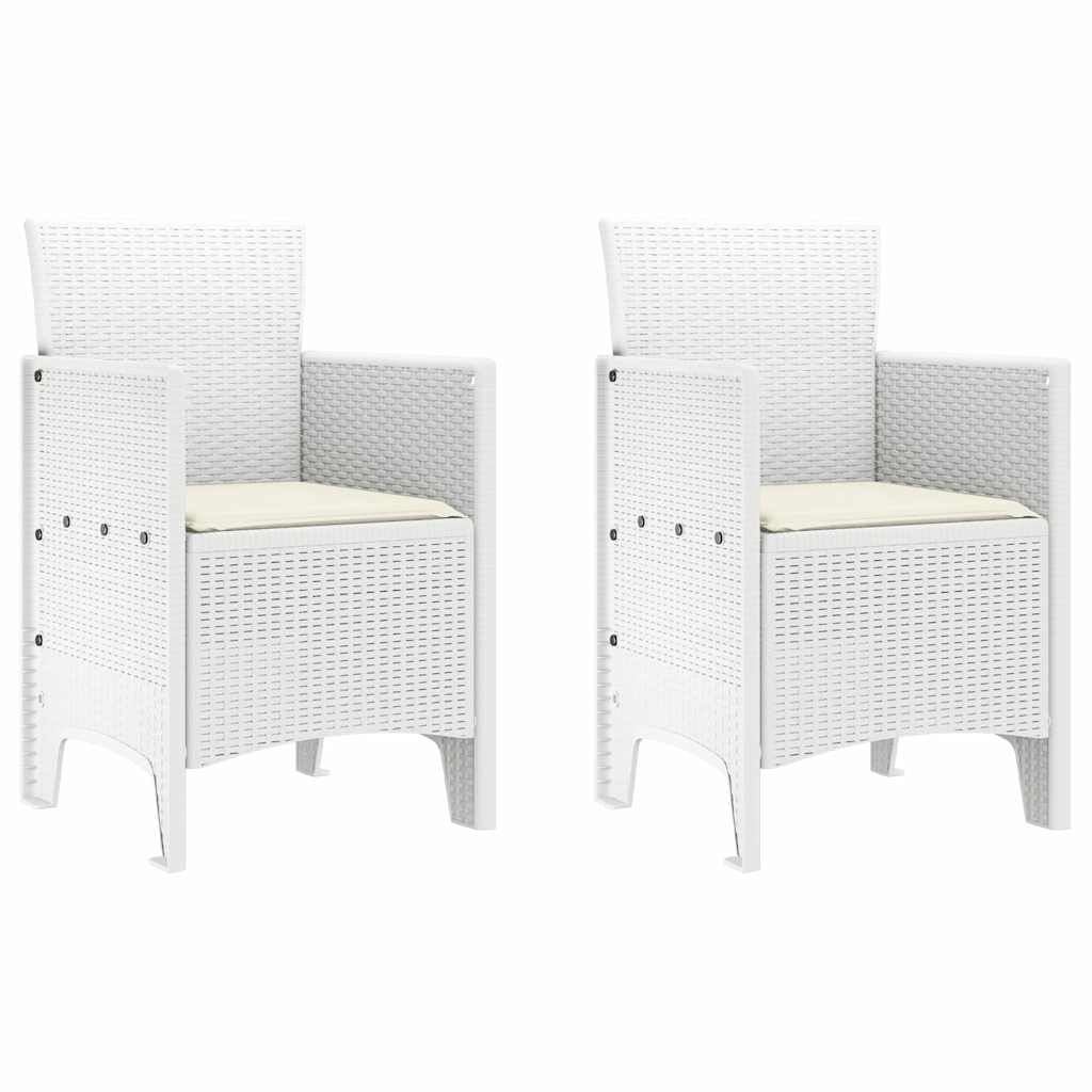 vidaXL Krzesło Ogrodowe 2 pcs Biały 53 x 49 x 85 cm polipropylen