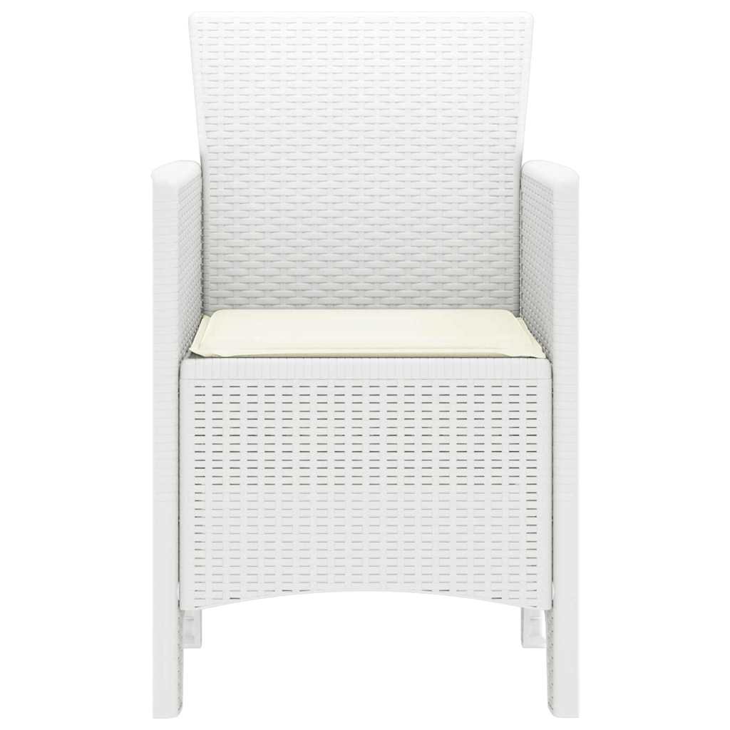 vidaXL Krzesło Ogrodowe 2 pcs Biały 53 x 49 x 85 cm polipropylen