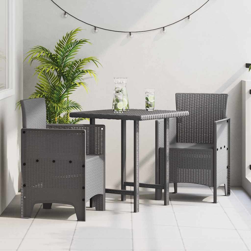 vidaXL Krzesło Ogrodowe 2 pcs Jasnoszary 53 x 49 x 85 cm polipropylen