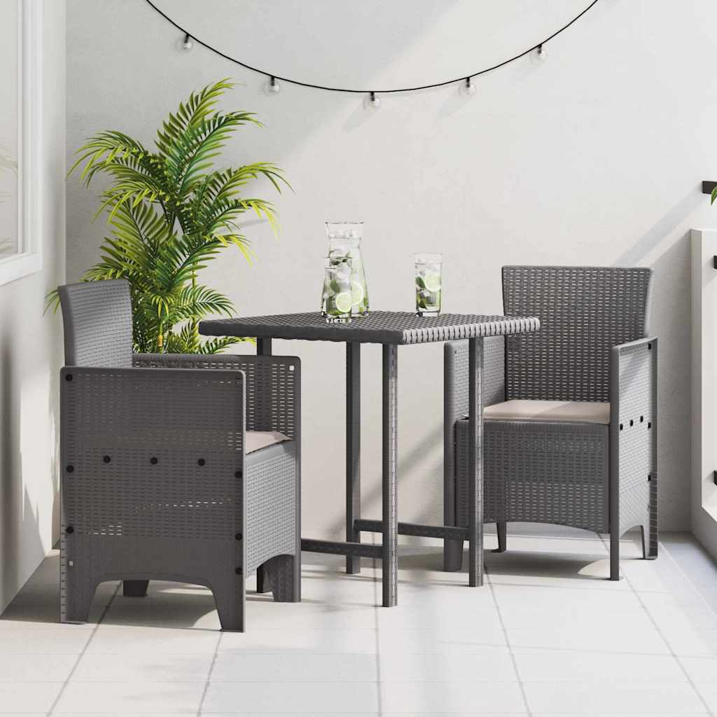 vidaXL Krzesło Ogrodowe 2 pcs Jasnoszary 53 x 49 x 85 cm polipropylen