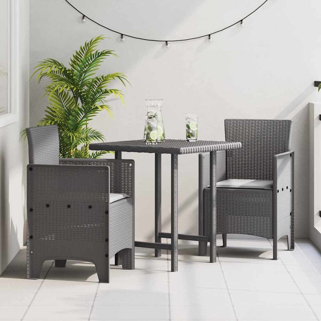 vidaXL Krzesło Ogrodowe 2 pcs Jasnoszary 53 x 49 x 85 cm polipropylen