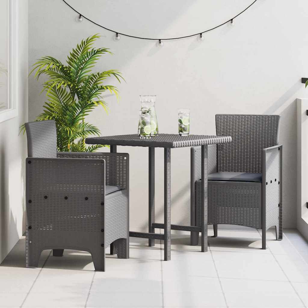 vidaXL Krzesło Ogrodowe 2 pcs Jasnoszary 53 x 49 x 85 cm polipropylen