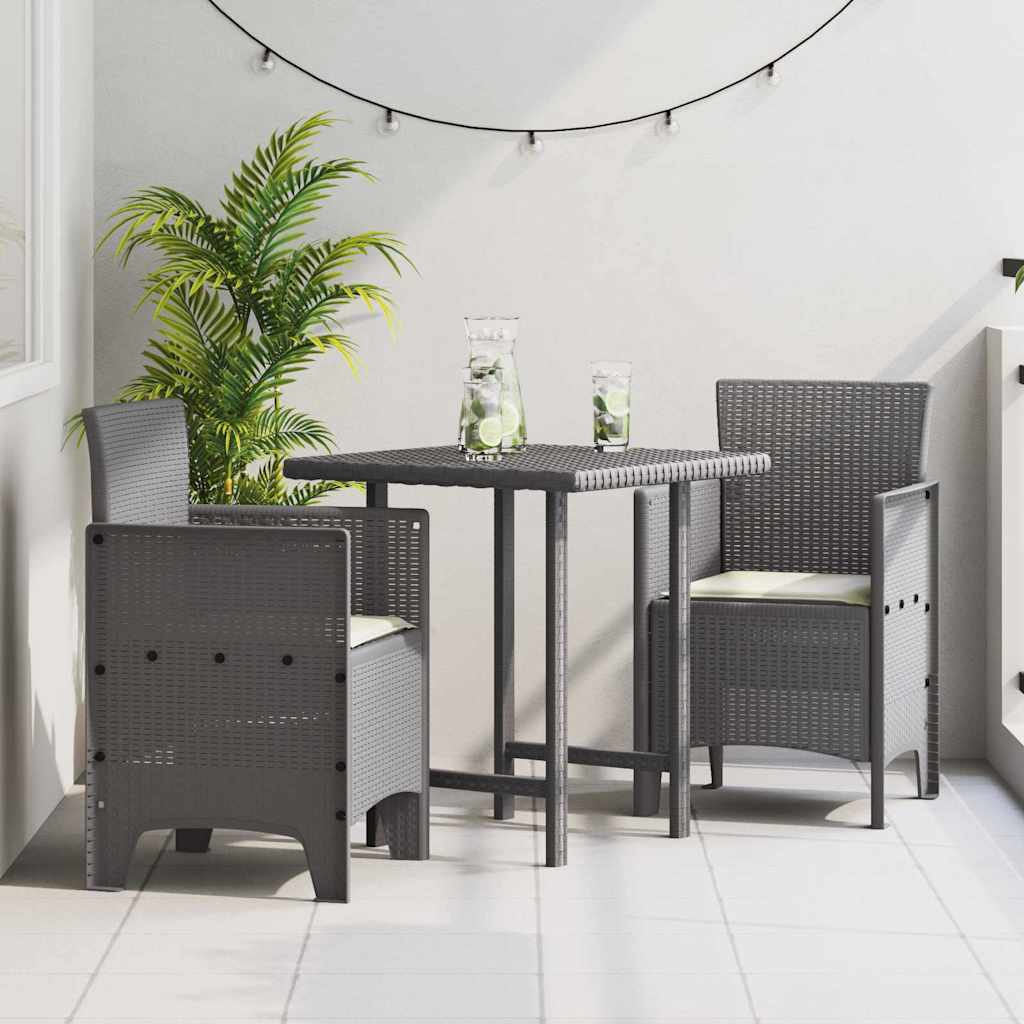 vidaXL Krzesło Ogrodowe 2 pcs Jasnoszary 53 x 49 x 85 cm polipropylen