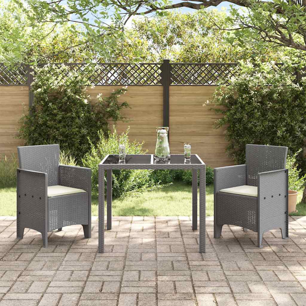 vidaXL Krzesło Ogrodowe 2 pcs Jasnoszary 53 x 49 x 85 cm polipropylen