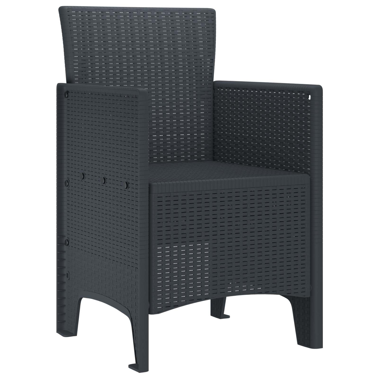 vidaXL Krzesło Ogrodowe 4 pcs Antracyt 53 x 49 x 85 cm polipropylen