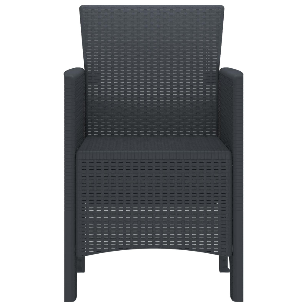 vidaXL Krzesło Ogrodowe 4 pcs Antracyt 53 x 49 x 85 cm polipropylen