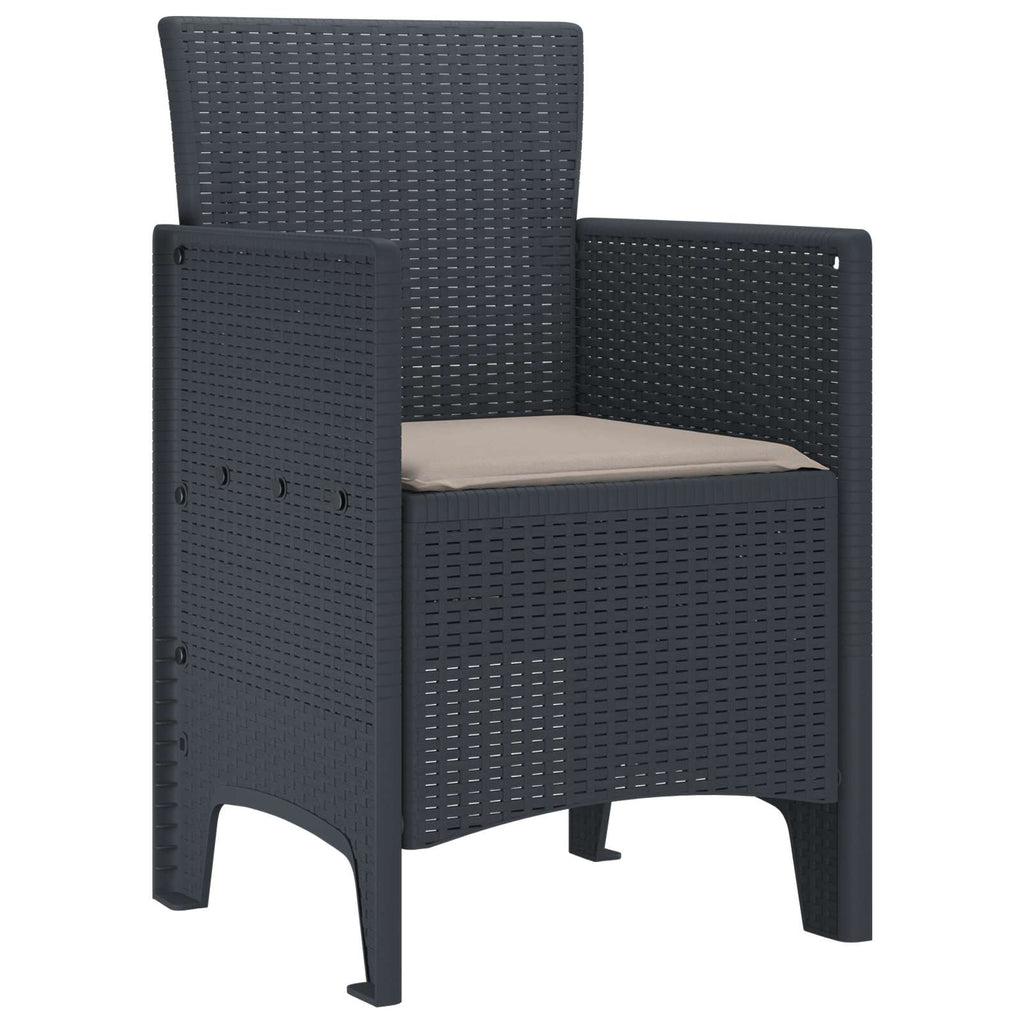 vidaXL Krzesło Ogrodowe 4 pcs Antracyt 53 x 49 x 85 cm polipropylen