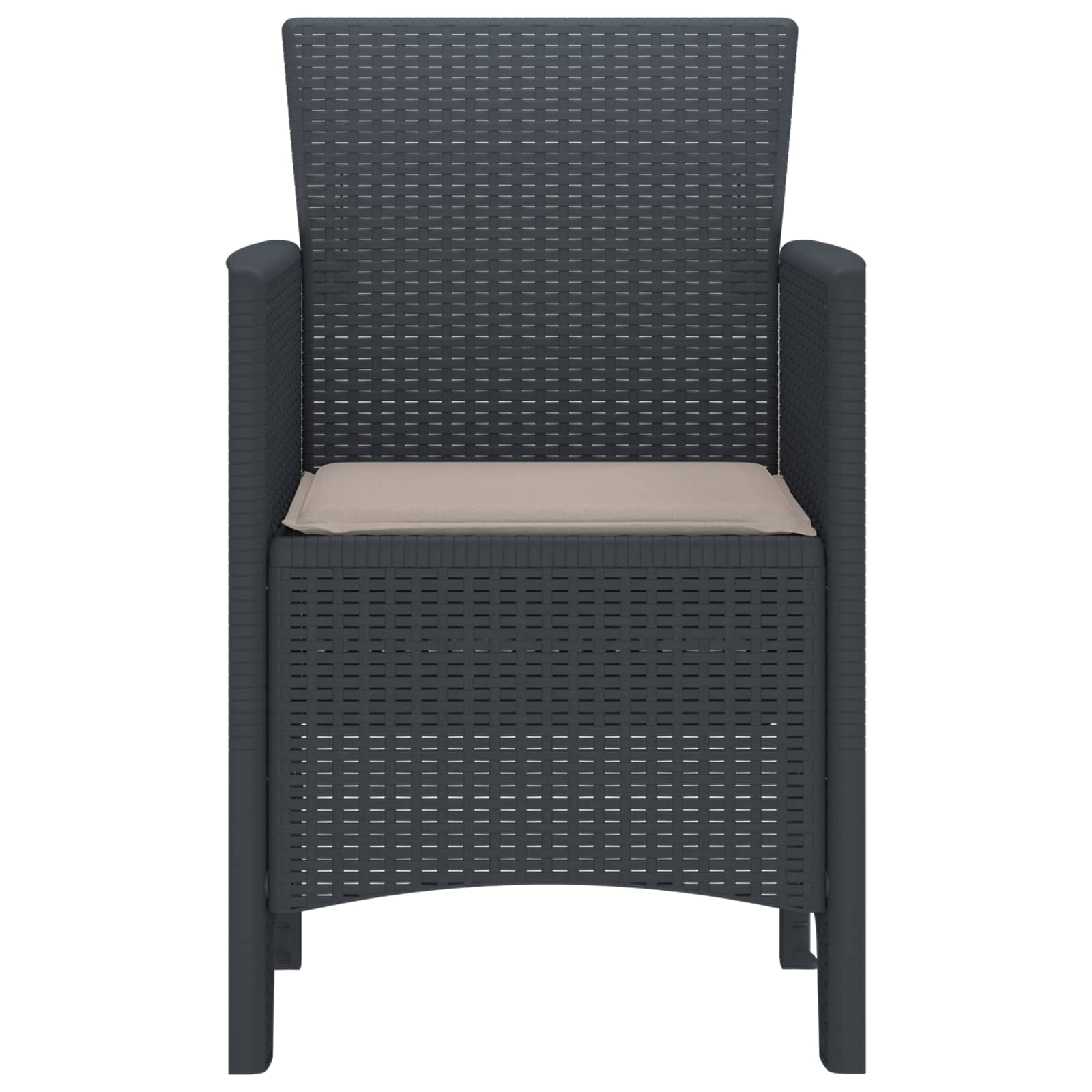 vidaXL Krzesło Ogrodowe 4 pcs Antracyt 53 x 49 x 85 cm polipropylen