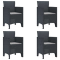 vidaXL Krzesło Ogrodowe 4 pcs Antracyt 53 x 49 x 85 cm polipropylen