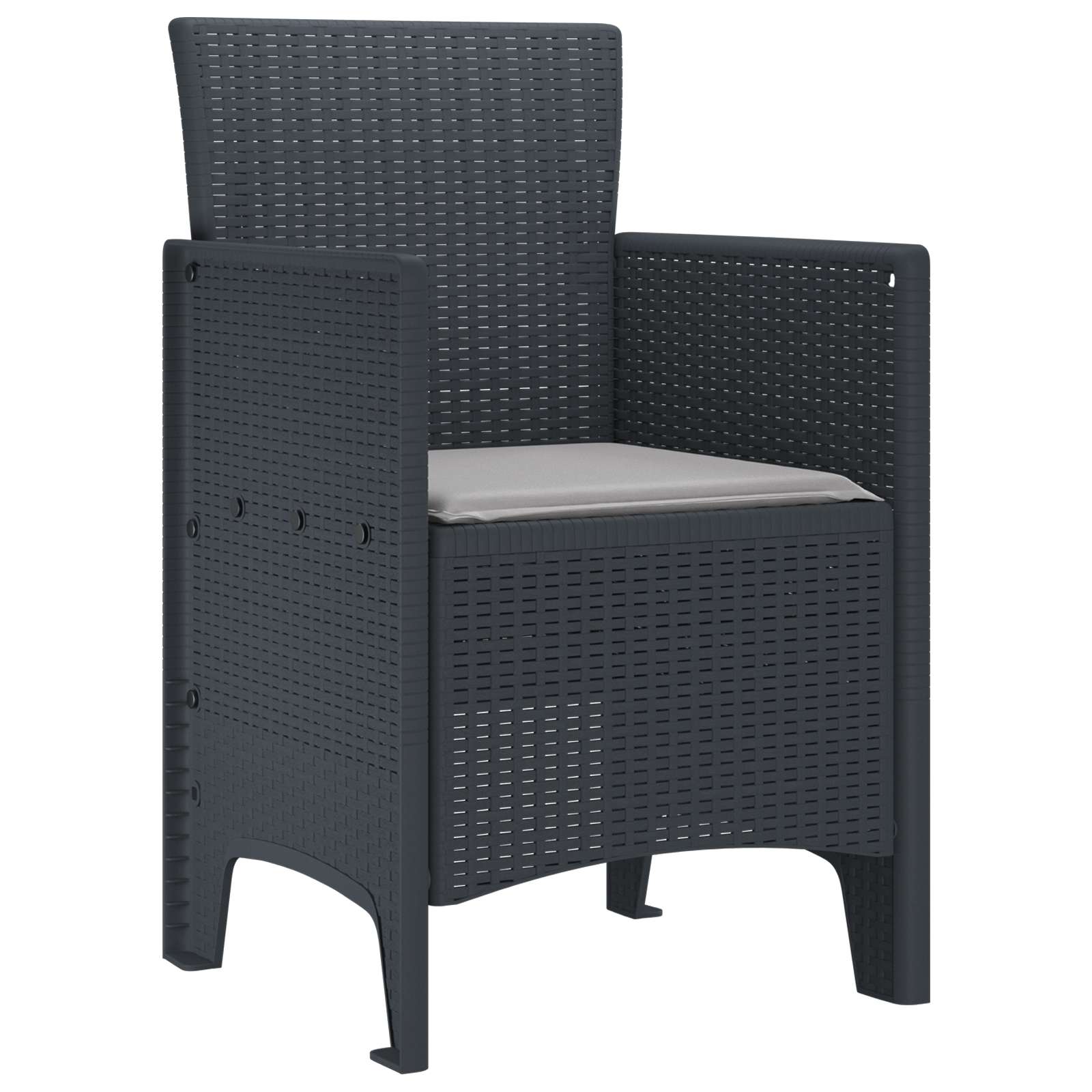 vidaXL Krzesło Ogrodowe 4 pcs Antracyt 53 x 49 x 85 cm polipropylen