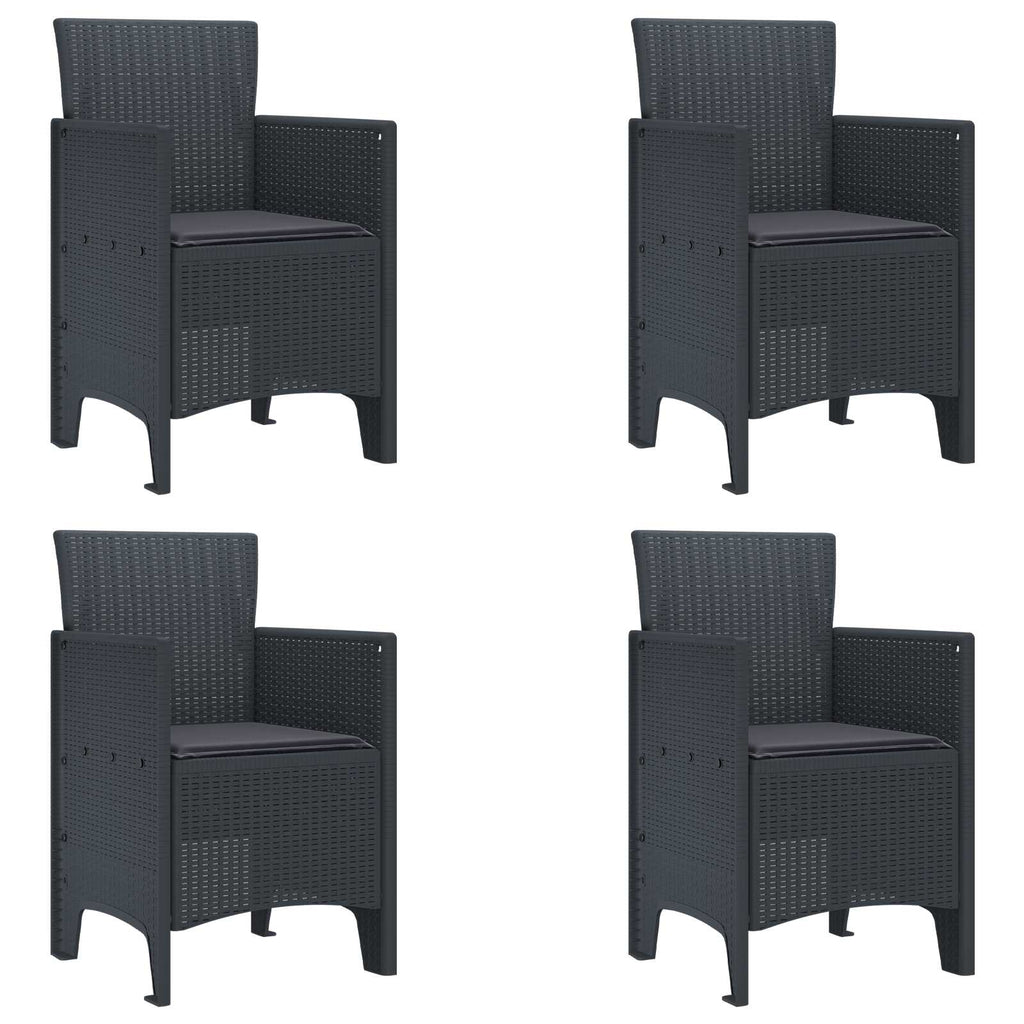 vidaXL Krzesło Ogrodowe 4 pcs Antracyt 53 x 49 x 85 cm polipropylen