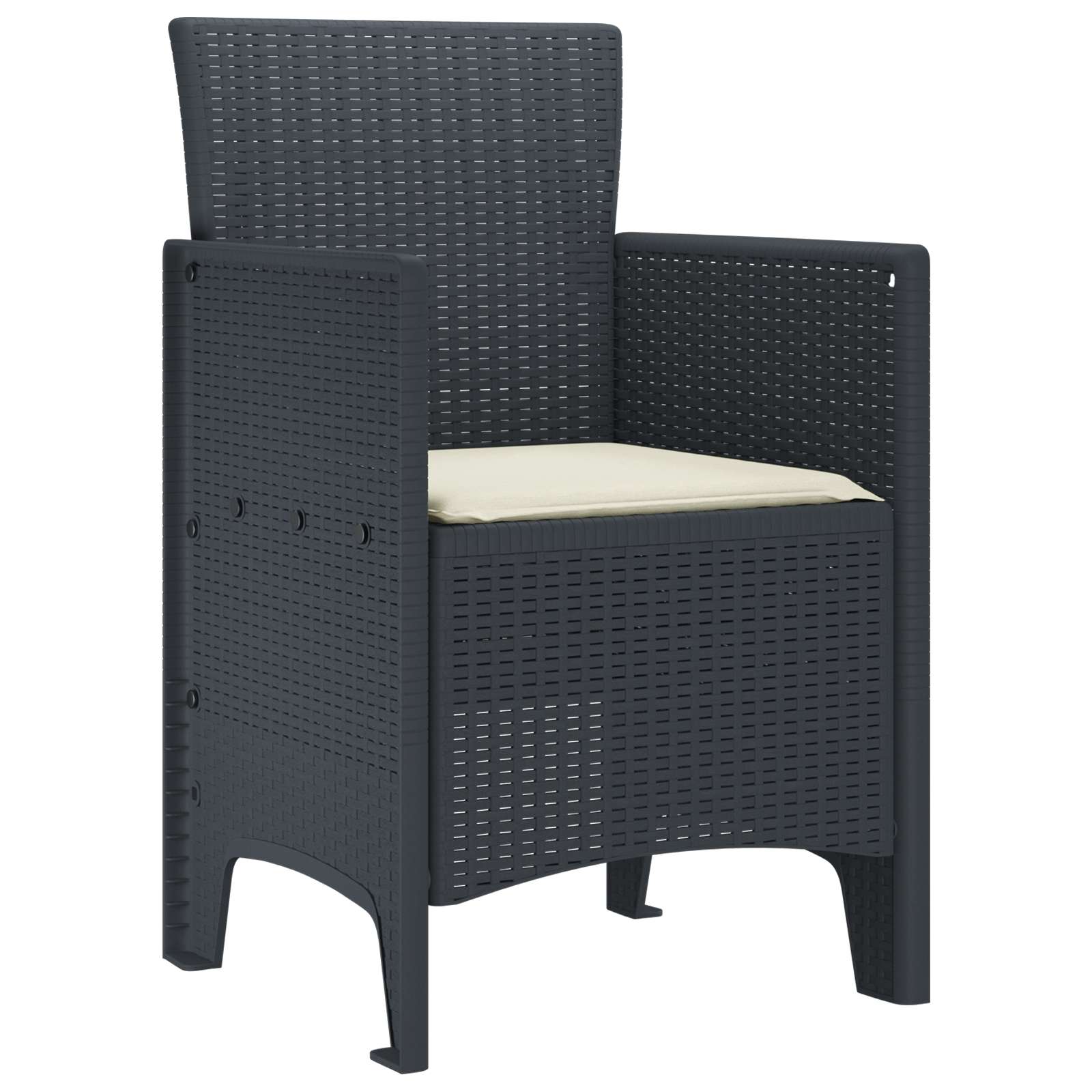 vidaXL Krzesło Ogrodowe 4 pcs Antracyt 53 x 49 x 85 cm polipropylen