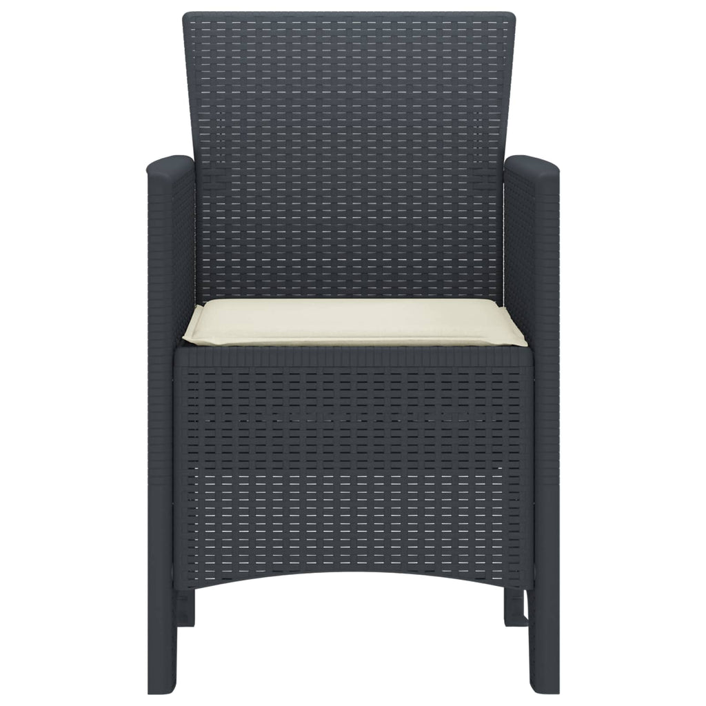 vidaXL Krzesło Ogrodowe 4 pcs Antracyt 53 x 49 x 85 cm polipropylen